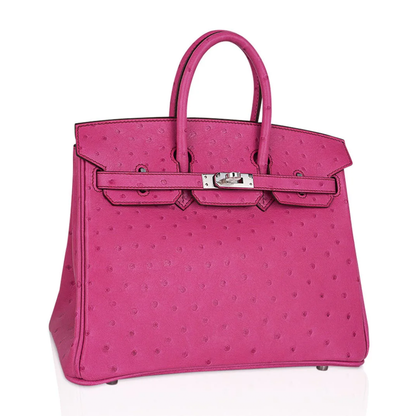Vivid Deep Fuchsia Tiny Raised Dot Compact Trapezoid Hand Tote With Sleek Silvery Twist Lock Hardware And Matching Suspended Metal Padlock Charm